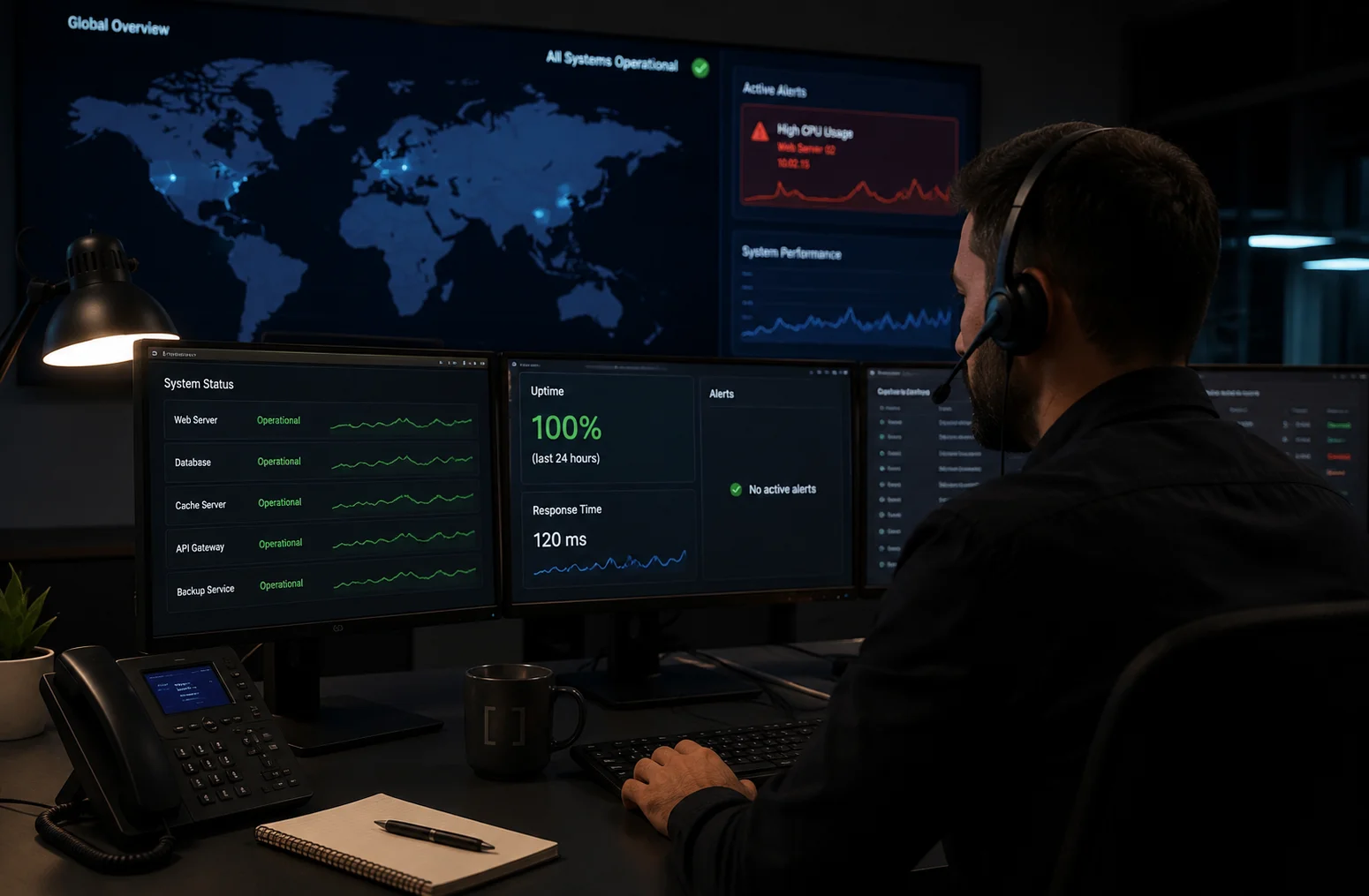 monitorización activa de servicio de mantenimiento web